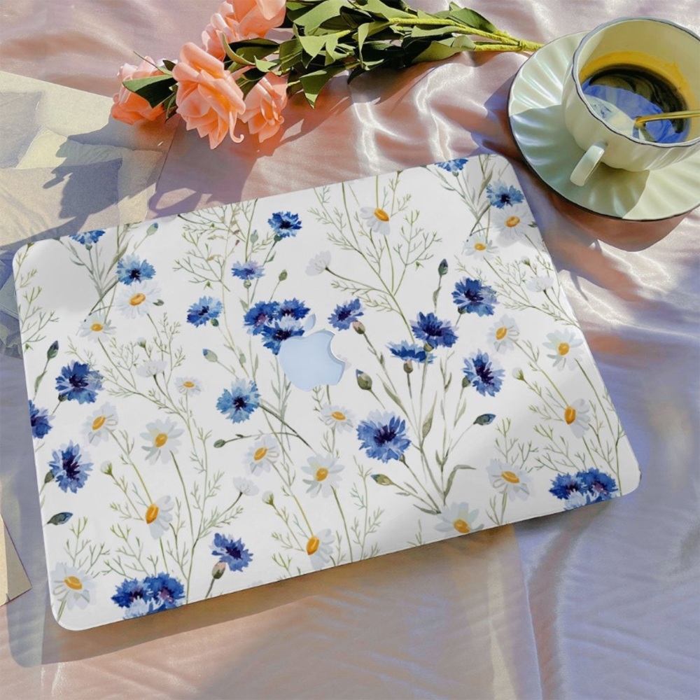 White Blue Daisy Laptop Case for Macbook Ret 15 A1398